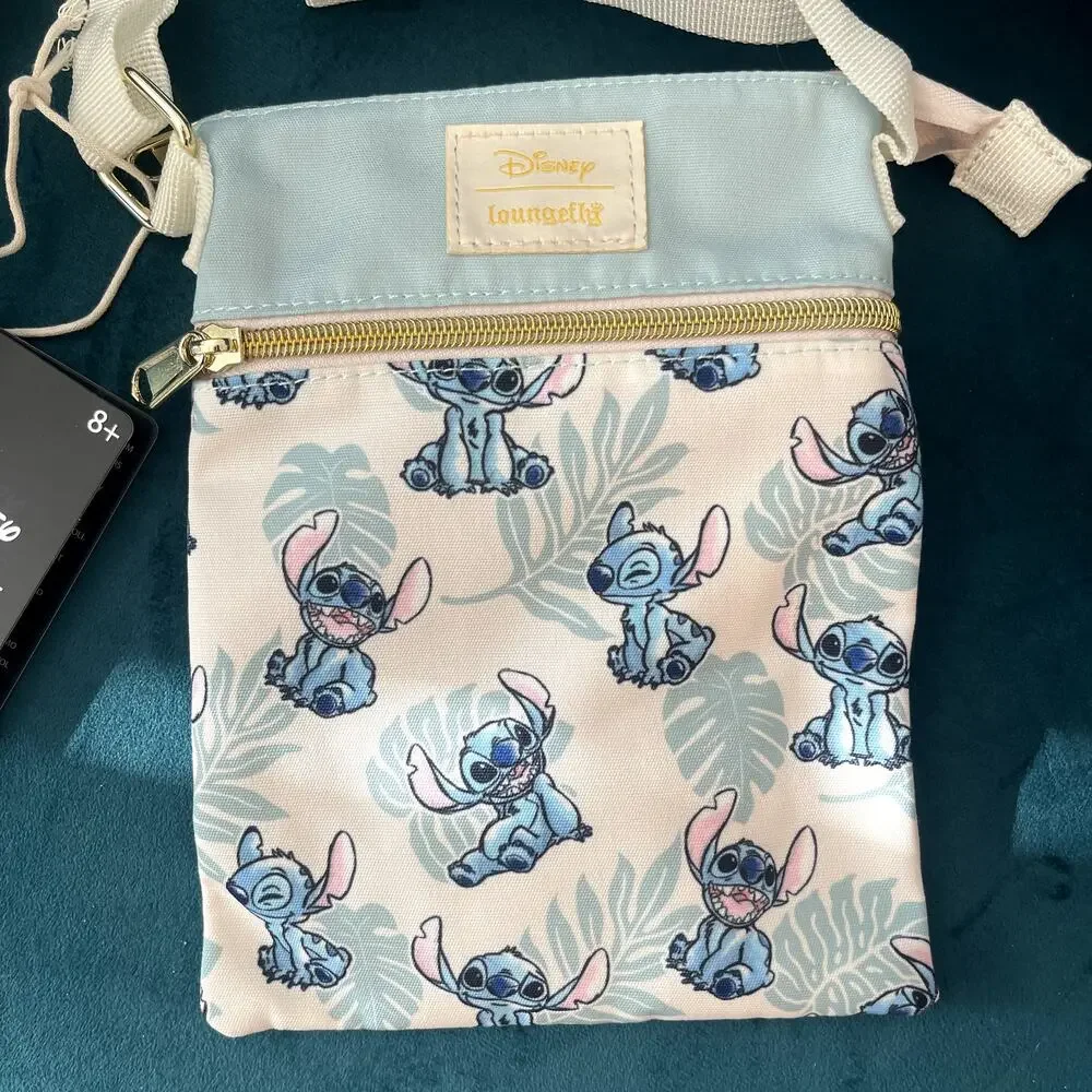 Loungefly Disney Lilo & Stitch Palm Leaves Passport Crossbody Bag Purse Handbag